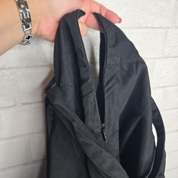 Shein Curve Black Belted Skater Skirt - Picture 6 of 6